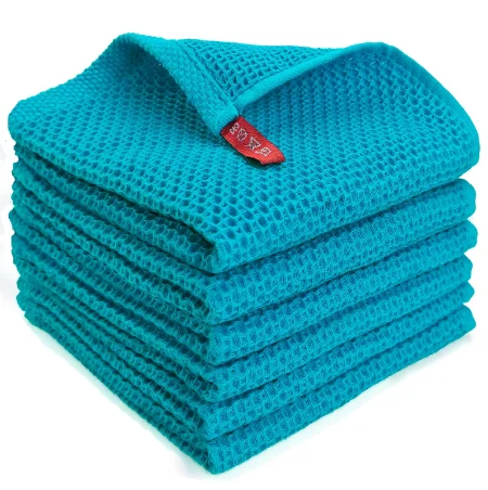 Waffle Weave Custom Kitchen Towel Wholesale Sets 100% Cotton Soft Quick Drying Dish Towels for Kitchen