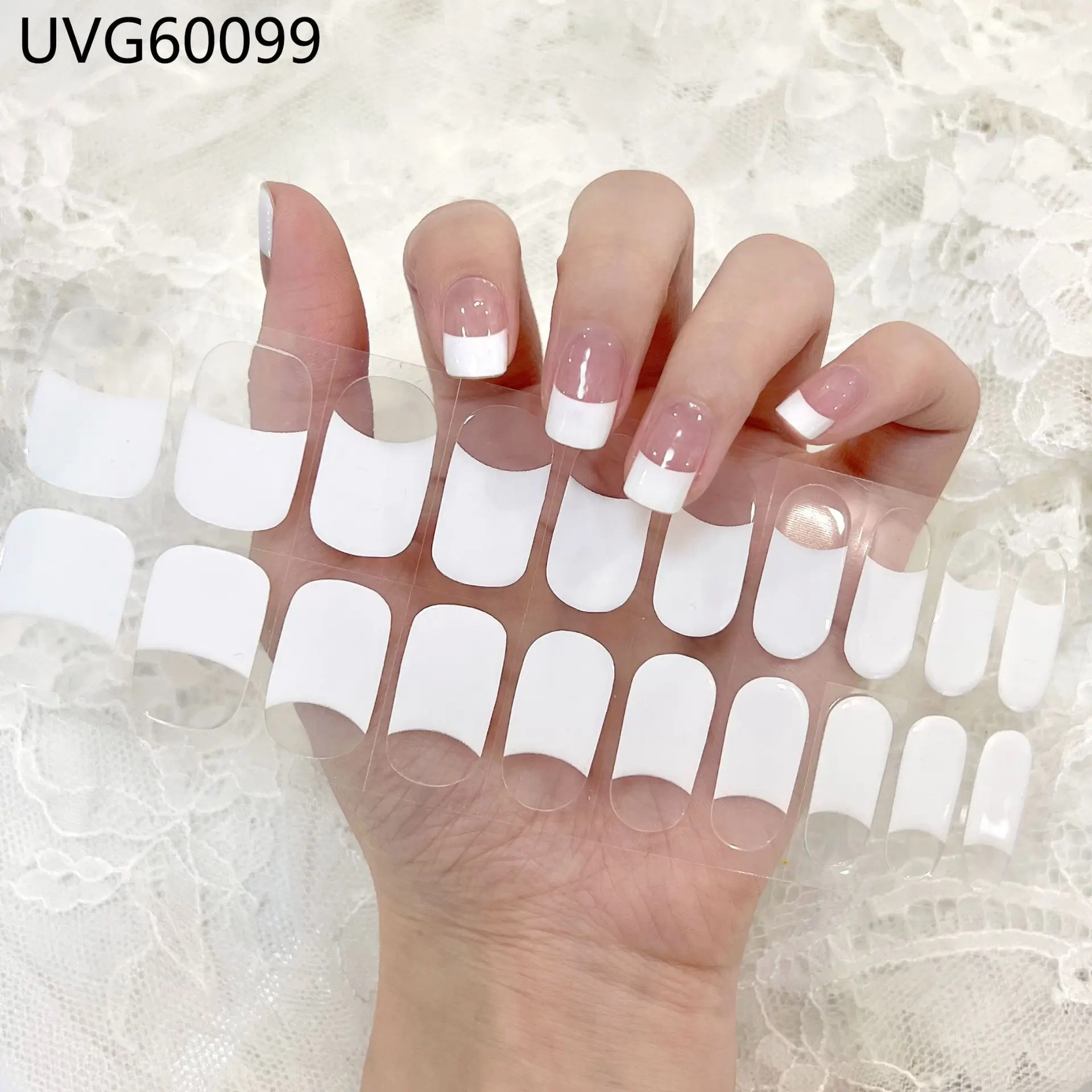 Wholesale Hot UV Gel Nail Stickers New Arrival Styles Nail Gel Wraps With UV Lamp Sell Semi Cured Wraps