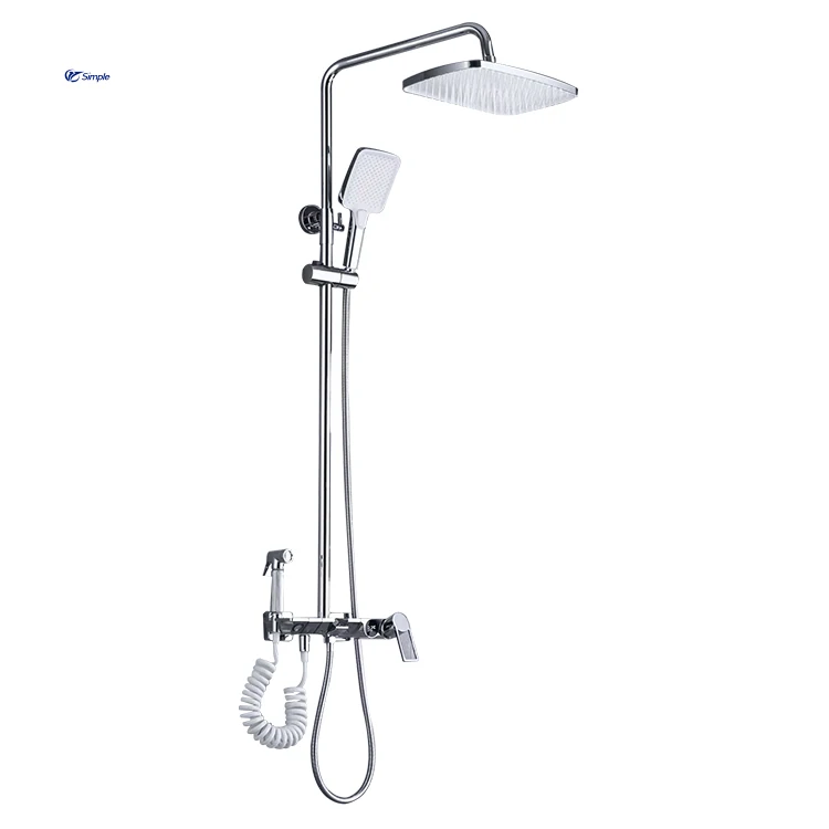 Brand Supplier Supply Multifunctional New Design Black Bathroom Shower Set Wall Mounted Rain Shower