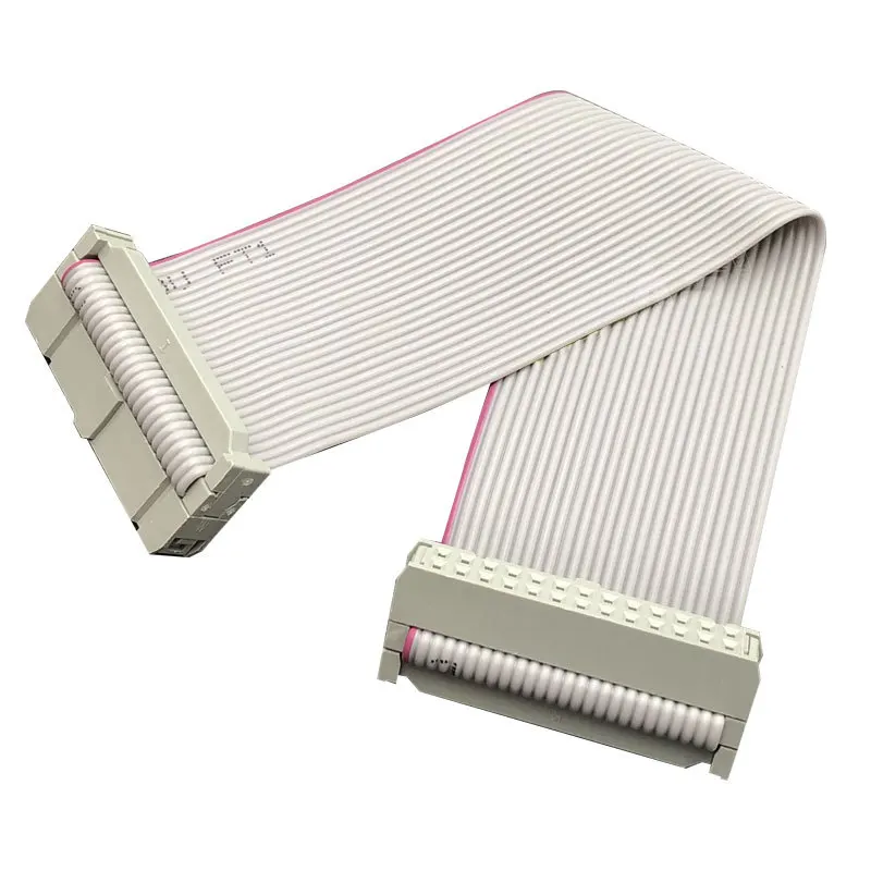 gray 2.54 IDC Connector 26Pin 2 Heads 1.27mm Pitch UL2651 28awg 200mm Length Flat Ribbon Cable assembly