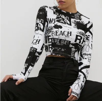 
Cutenova Fall 2020 New Fashion Women's Tops With Long-sleeve V-neck Blouses Elegant Print Flared Designer Top 