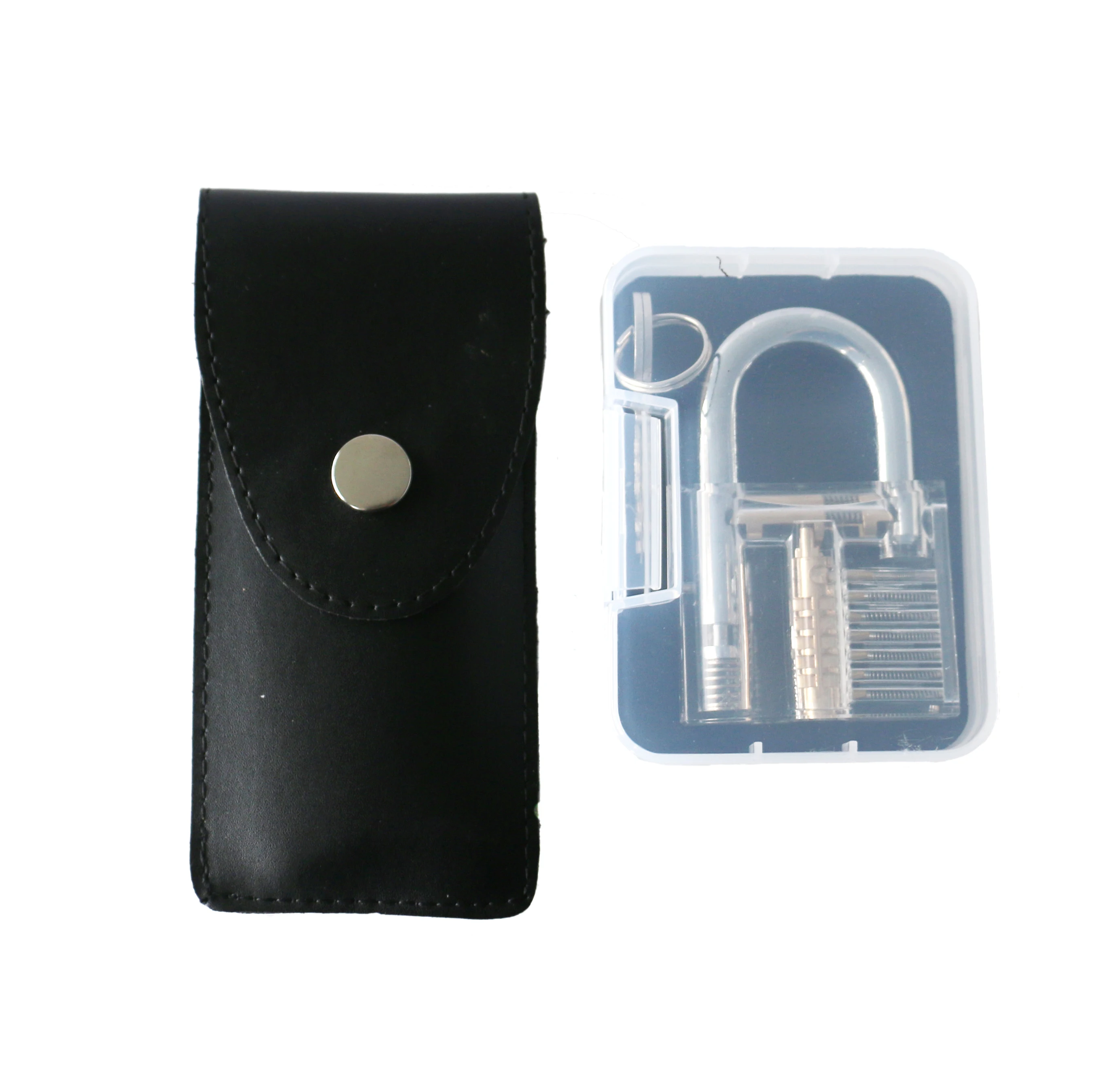 Practice Stainless Steel Locksmith Lockpick Tools Set with Padlock 15pcs