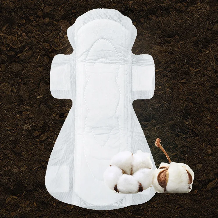 Design corn starch biodegradable organic cotton women sanitary napkin suppliers compostable toallas sanitarias/fabricantes