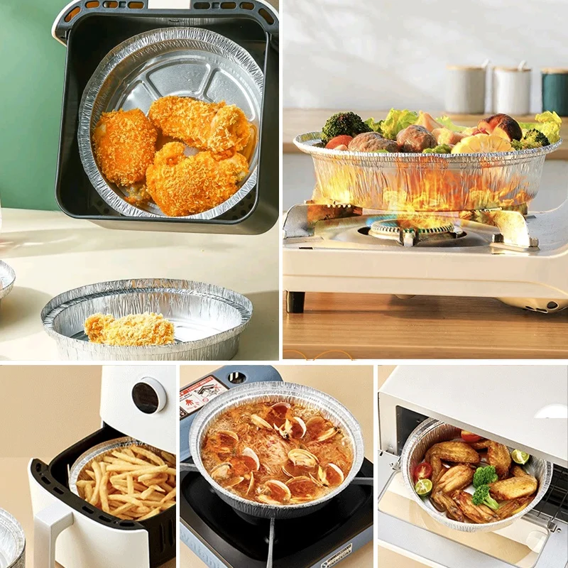 7/8/9 inch round foil pizza pan aluminium foil tray containers with lid