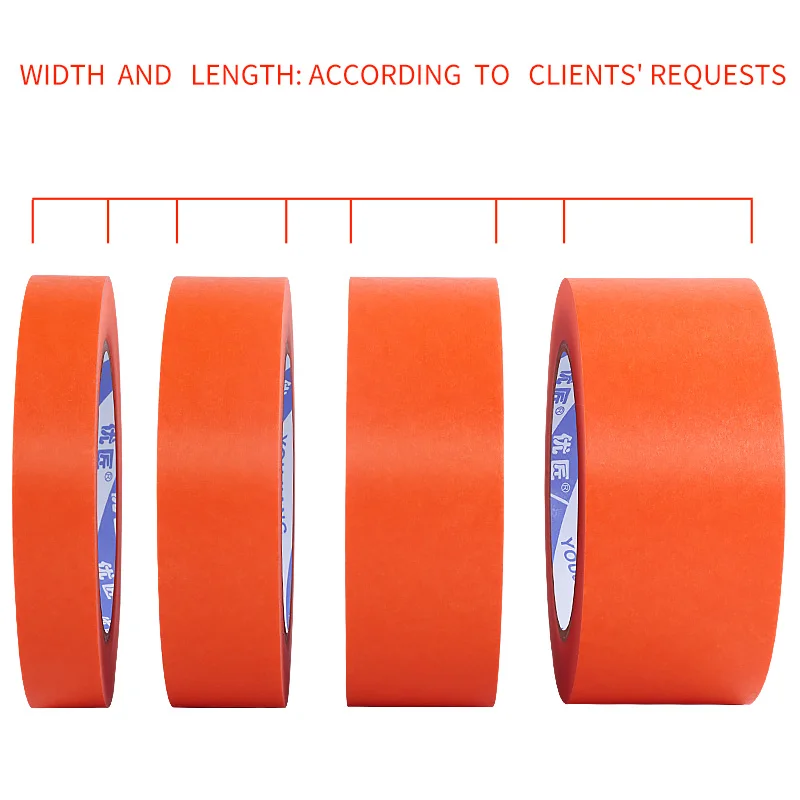 YOUJIANG UV resistance 60 days car automotive painting 2 inch 30mm washi paper goldband orange painters writable masking tape