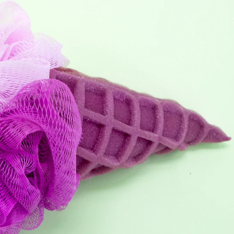 Kids Loofah Ice Cream Bath Sponge Cartoon Bath Shower Sponge Body Scrubber Exfoliating Loofah For Spa Cleaning Shower Puff