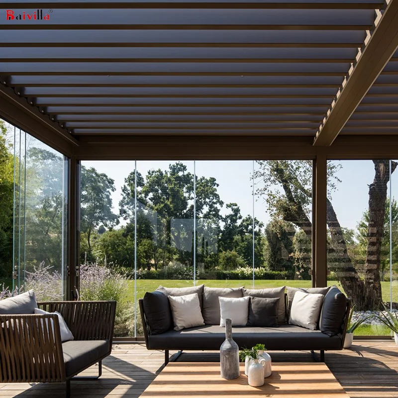 Bioclimatic Aluminum Pergola 3x3 3x4 4x4 6x4 m OEM Factory Modern Outdoor Bioclimatic Pergola Aluminum Louver Pergola