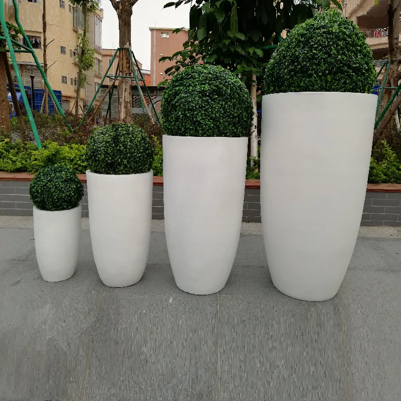 Customized new design indoor outdoor garden patio planting pot fiber clay flower pots for house plant decoration