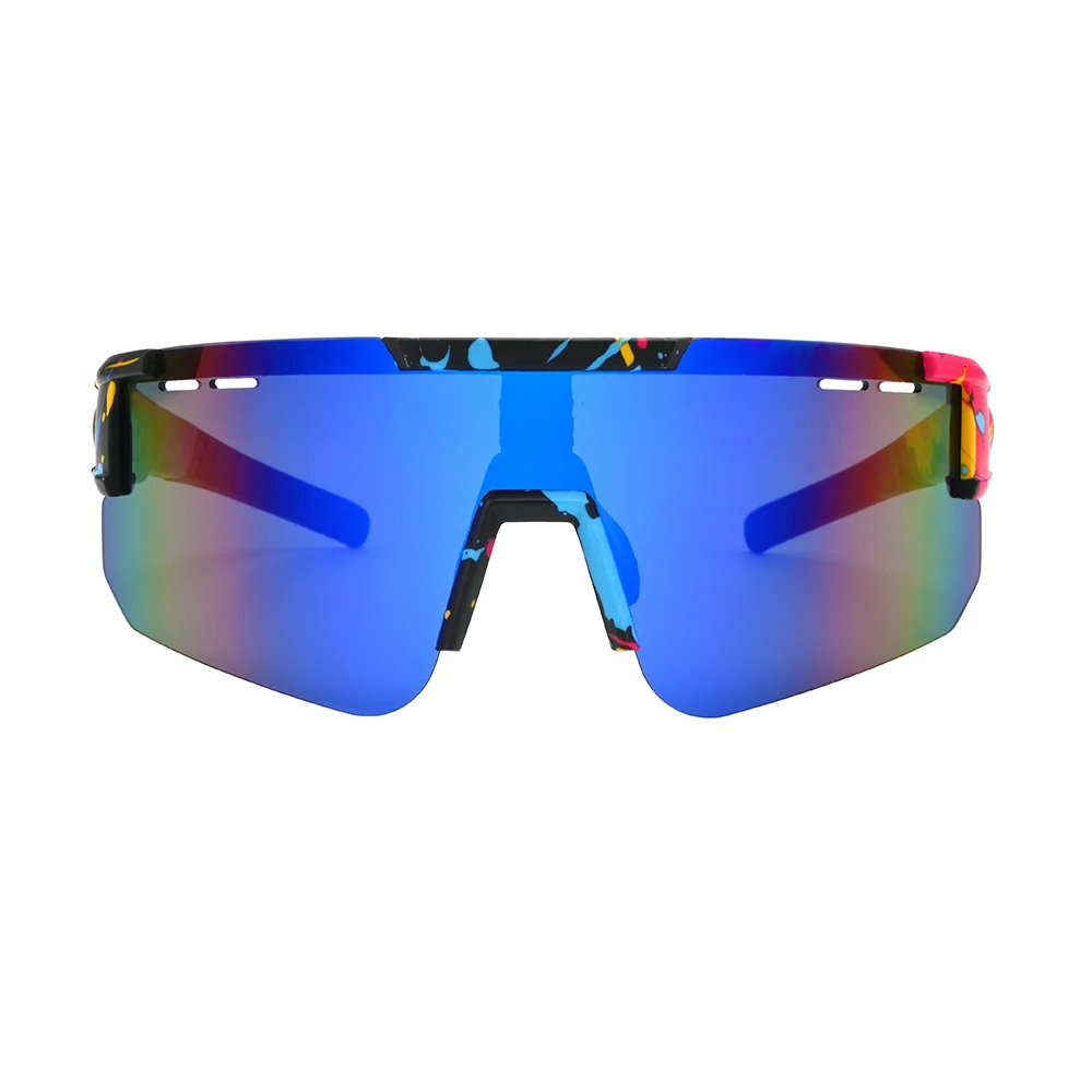 Wholesale outdoor sports cycling glasses PC half frame logo custom mountain bike sunglasses