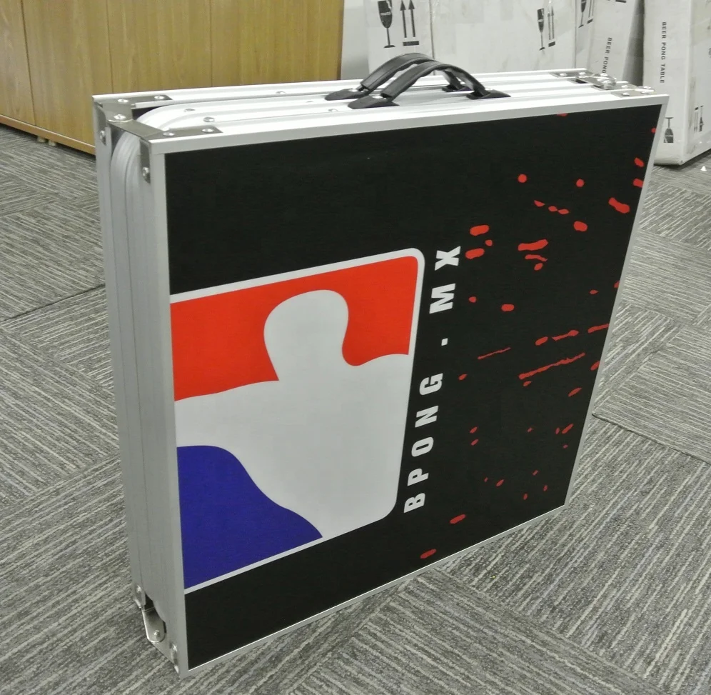 8FT Original Aluminum Foldable Beer Pong Game Table with Hole