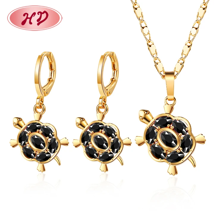 2021 Fashion Cute Cz Earring and Necklace Fine Jewelry Sets Jewellery Gold Plated AAA Grade Cubic Zirconia for Women Brass 18k