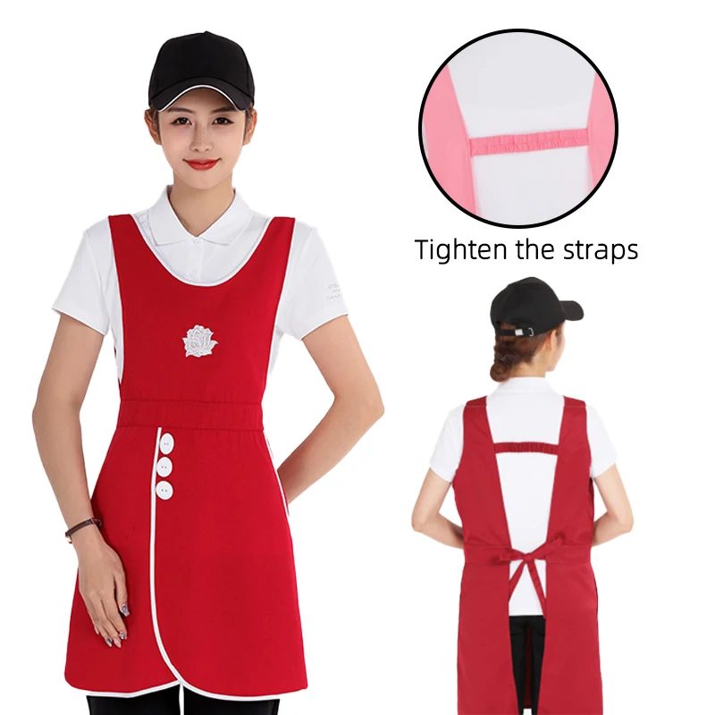 Designer Nail Salon Work Apron Waterproof Restaurant Uniform Durable Custom Printed with Logo