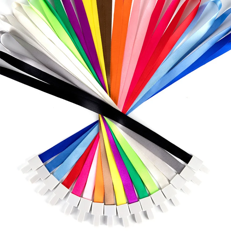Kofei Other Lanyard With Plastic Clip Polyester Plain Neck Strap Colorful Blank Lanyard for Trade Show Card Holder
