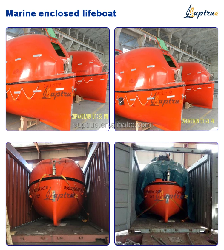 Marine safety equipment Solas rescue FRP fiberglass lifeboat