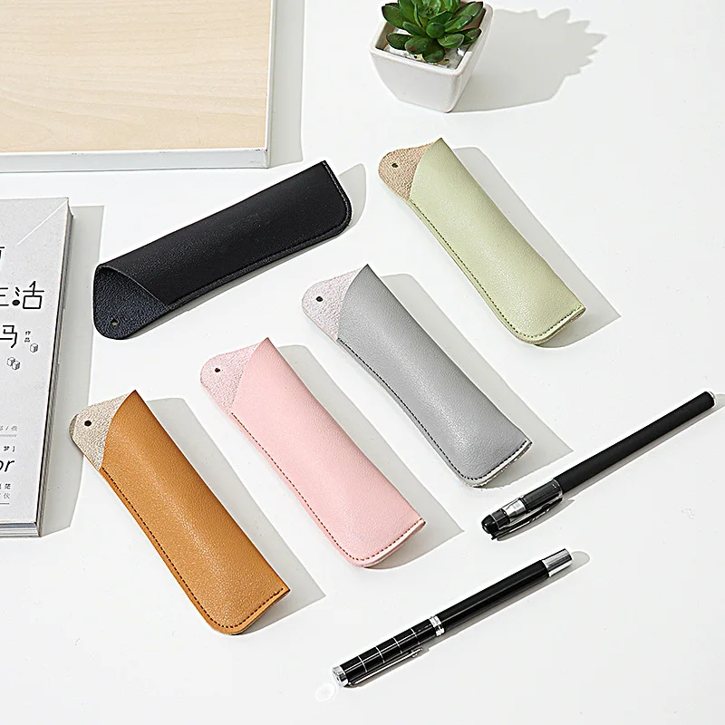 PU Leather Custom Pen Case Single Pen Storage Bag Retro Gift Stationery Pen Case Protection Pouch