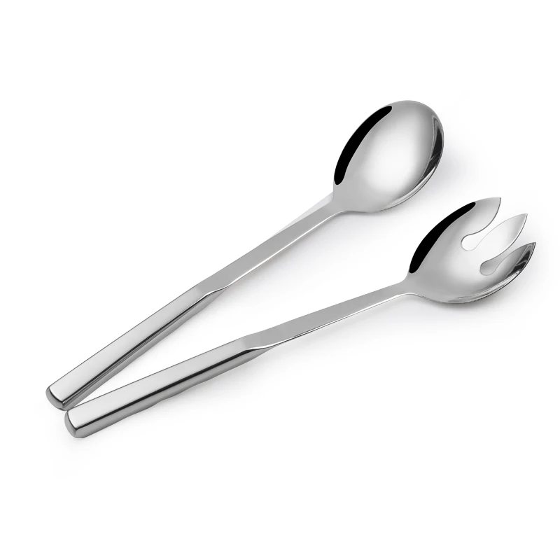 Choice 2-Piece Hollow Stainless Steel Handle Salad Serving Utensils Set