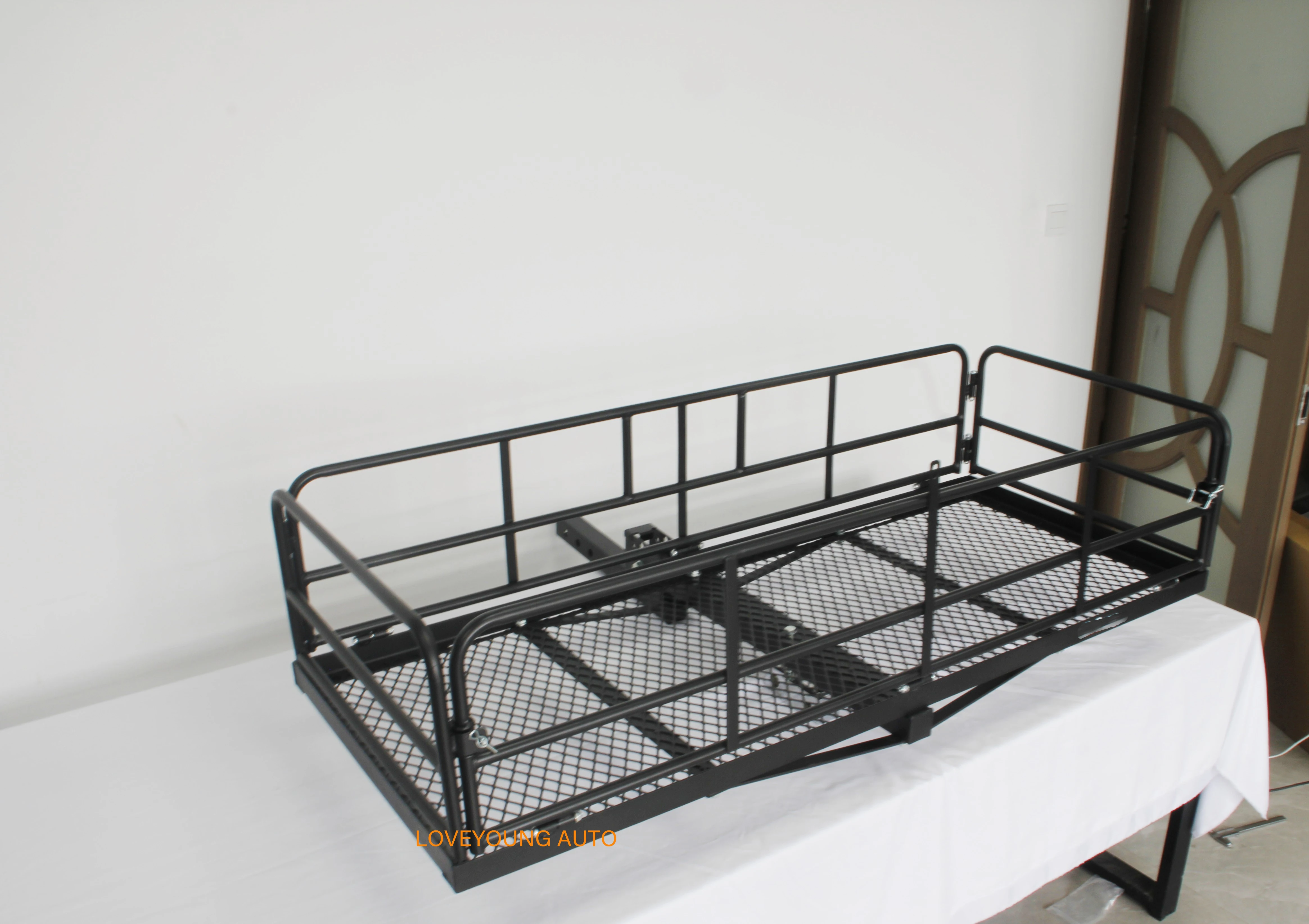 Heavy Duty foldable folding rear rack luggage trailer hitch mount cargo carrier basket for car