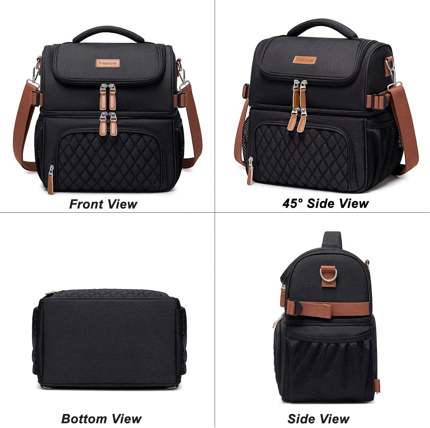 Custom Logo Lightweight Leakproof Insulated Picnic Lunch Bag Freezable Lunch Cooler Bag