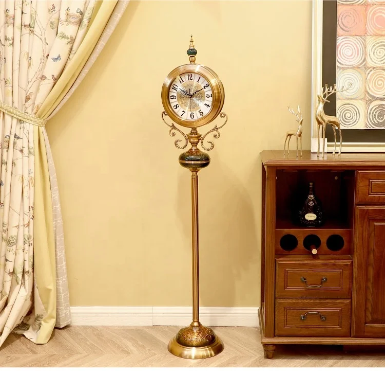 Роскошные вертикальные часы в скандинавском стиле ретро украшение для гостиной стеклянные напольные часы