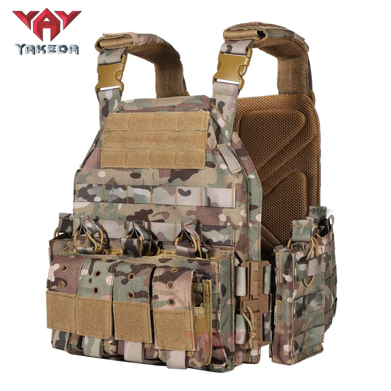 YAKEDA Custom Camouflage Equipment Molle Quick Release Chaleco Tactico Hunting Pouch Hunting Vest Plate Carrier Tactical Vest