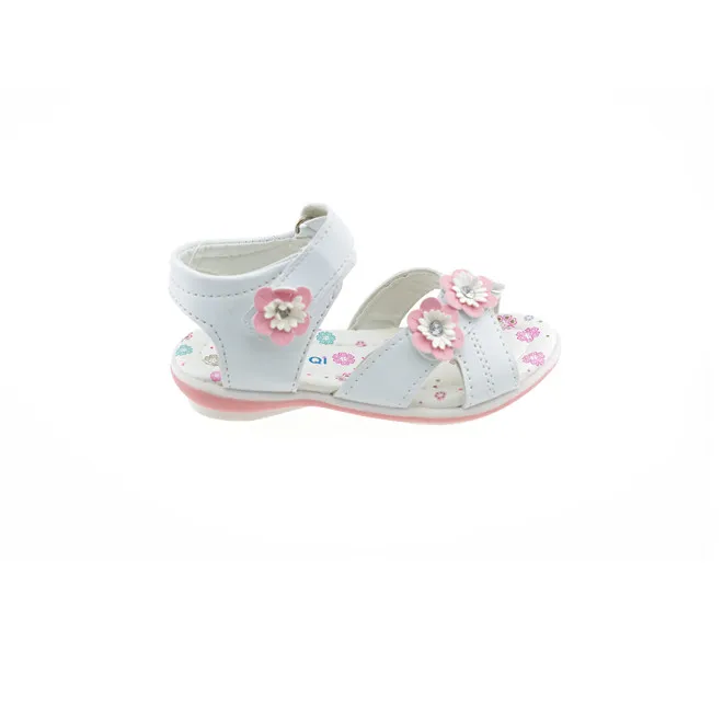 
china kids Pink flower soft baby slip foot wear girls sandals shoes 