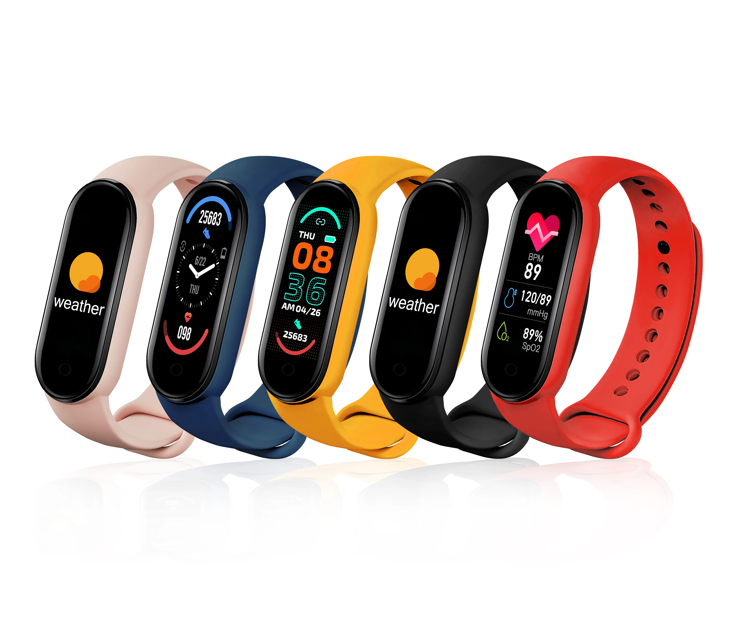 2022 Fashion smartwatch M6 Fitness Android  Watch Smart Bracelet Heart Rate bands 6 Smart Watch