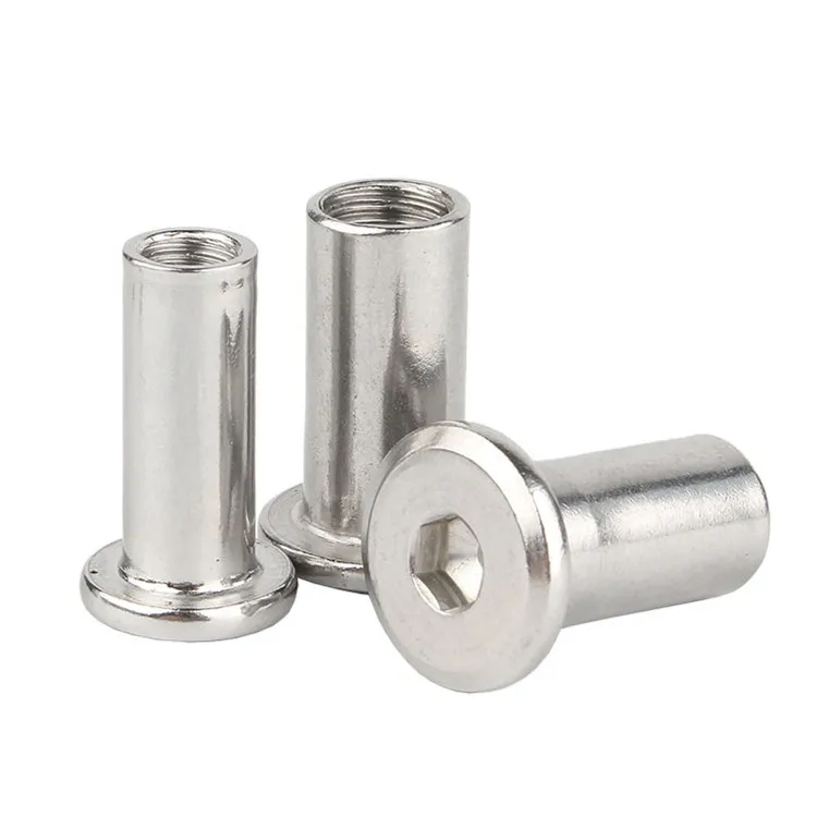 Stainless Steel 304 Hex Socket Furniture Screw Barrel Nut M3 M4 M5 M6 M8 M10 Binding Post Splint Nut