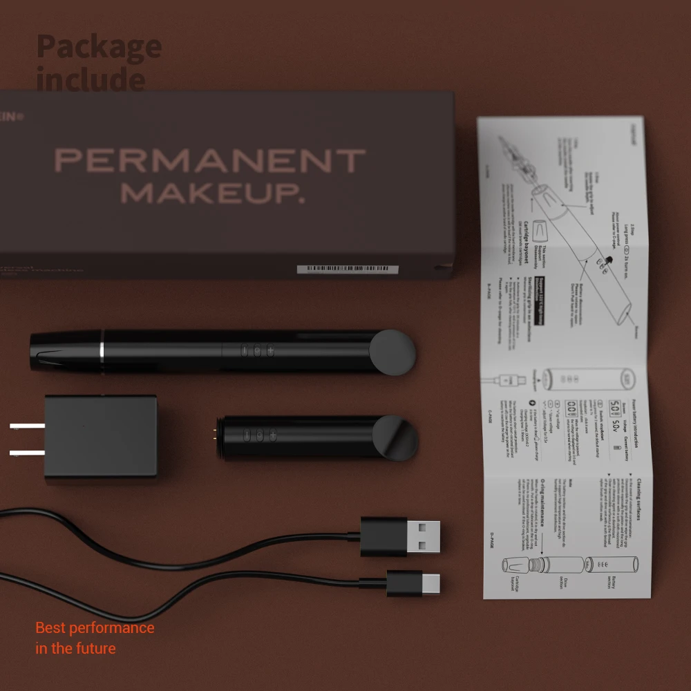 Factory Micro Blading Eyebrows Lips Permanent Makeup Supplies Wireless Rechargeable Rotary Tattoo Machine Gun Pen Tattoo Kit