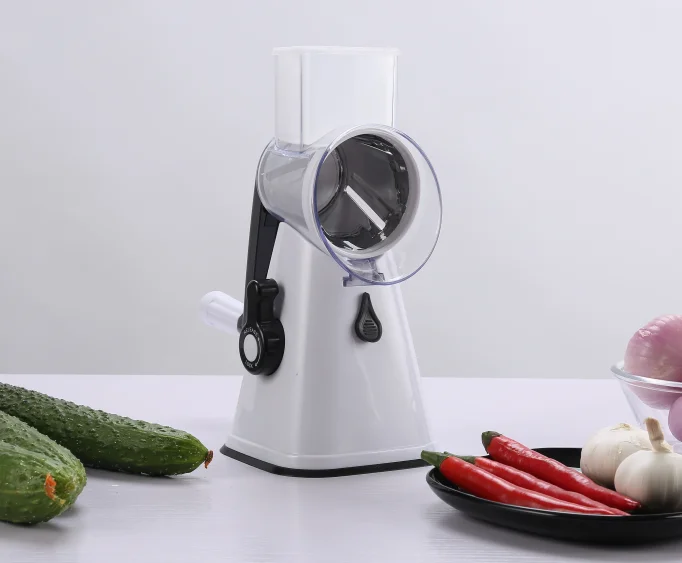 Multi-functional  Vegetable Shredder  Kitchen Rotary Drum Cheese Grater Fruits Slicer With 3 Drums Vegetable Cutter Chopper