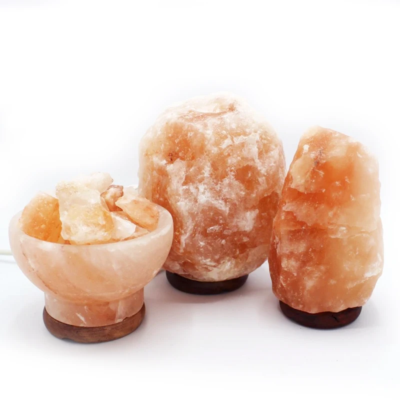 Crystal salt lamp Pakistani ore lamp creative bedroom crystal table lamp