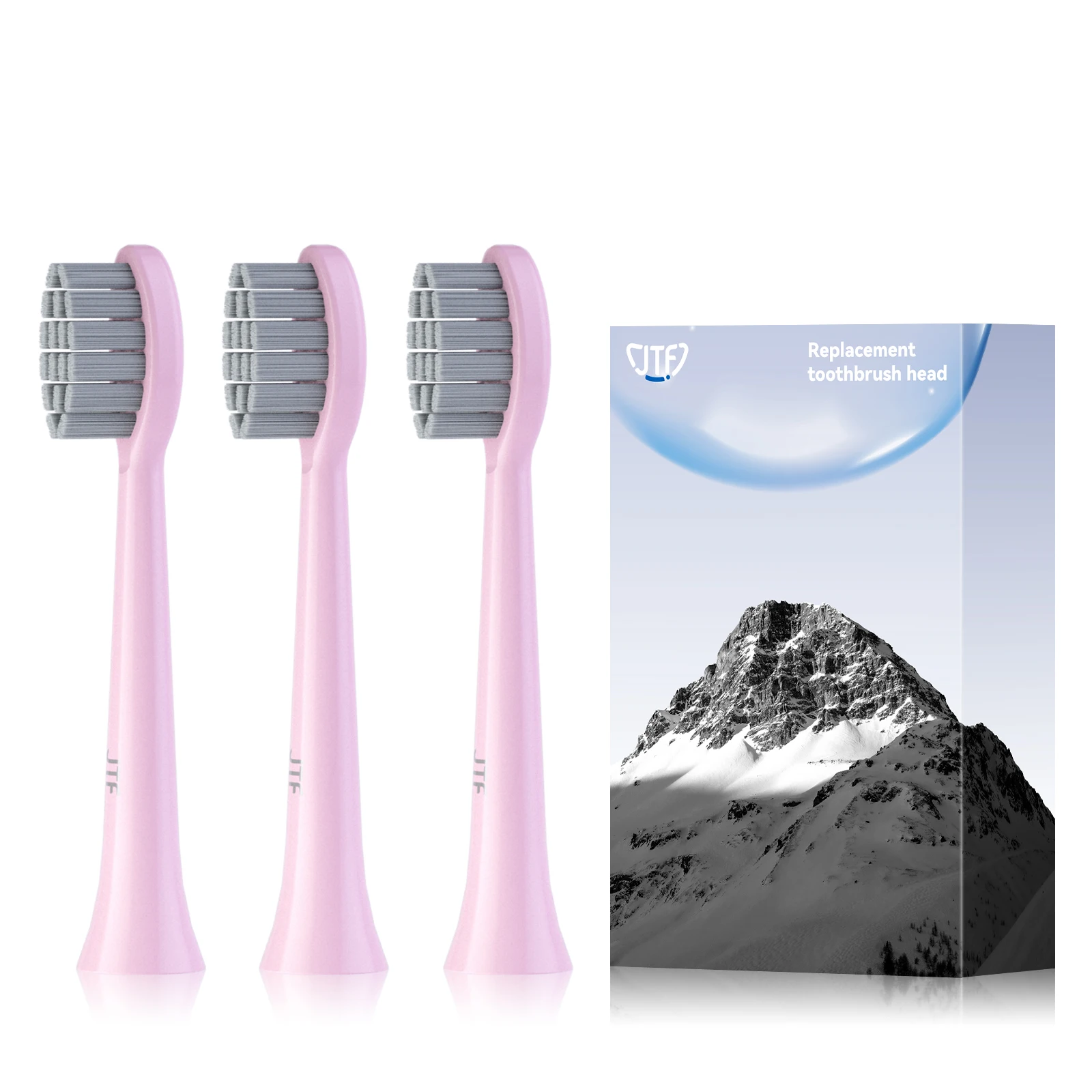 JTF replacements P200 electric toothbrush heads brush head pink color with medium soft bristle