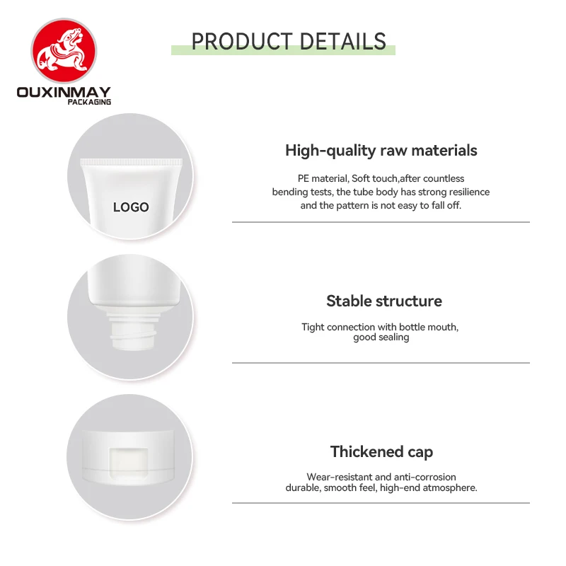 Co friendly Sugar cane  PE packaging cleanser soft hand cream hair and body tube shampoo  Squeeze for cream tube packaging