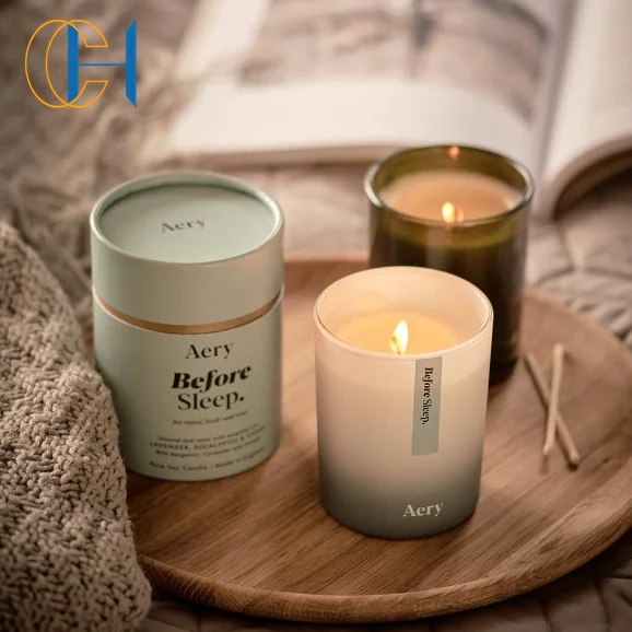 CH Custom Logo Gift Box Candle And Reed Diffuser Set Organic Soy Wax Aroma Spiritual Yoga Energy Scented Candle With Match