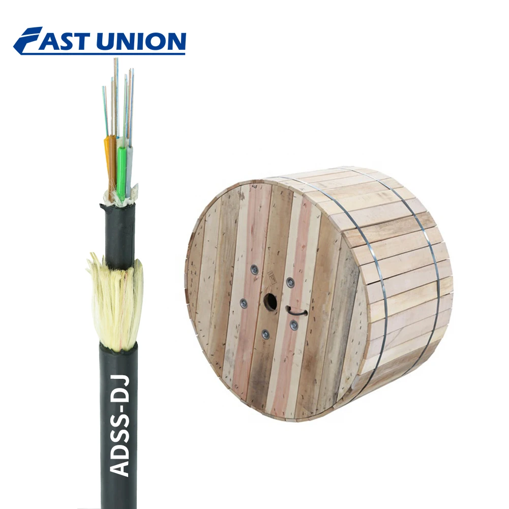 ADSS Optic Fiber Cable 9.5mm 9.8mm 10.8mm Diameter FRP 2.2mm 6 8 12 24 36 48 72 96 Fiber 50 100 Span FTTH ADSS Fiber Optic Cable