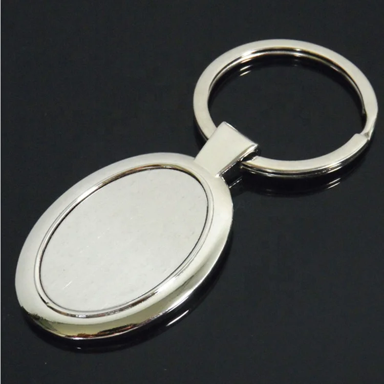 Metal blank keychain Custom LOGO design metal silver keychain