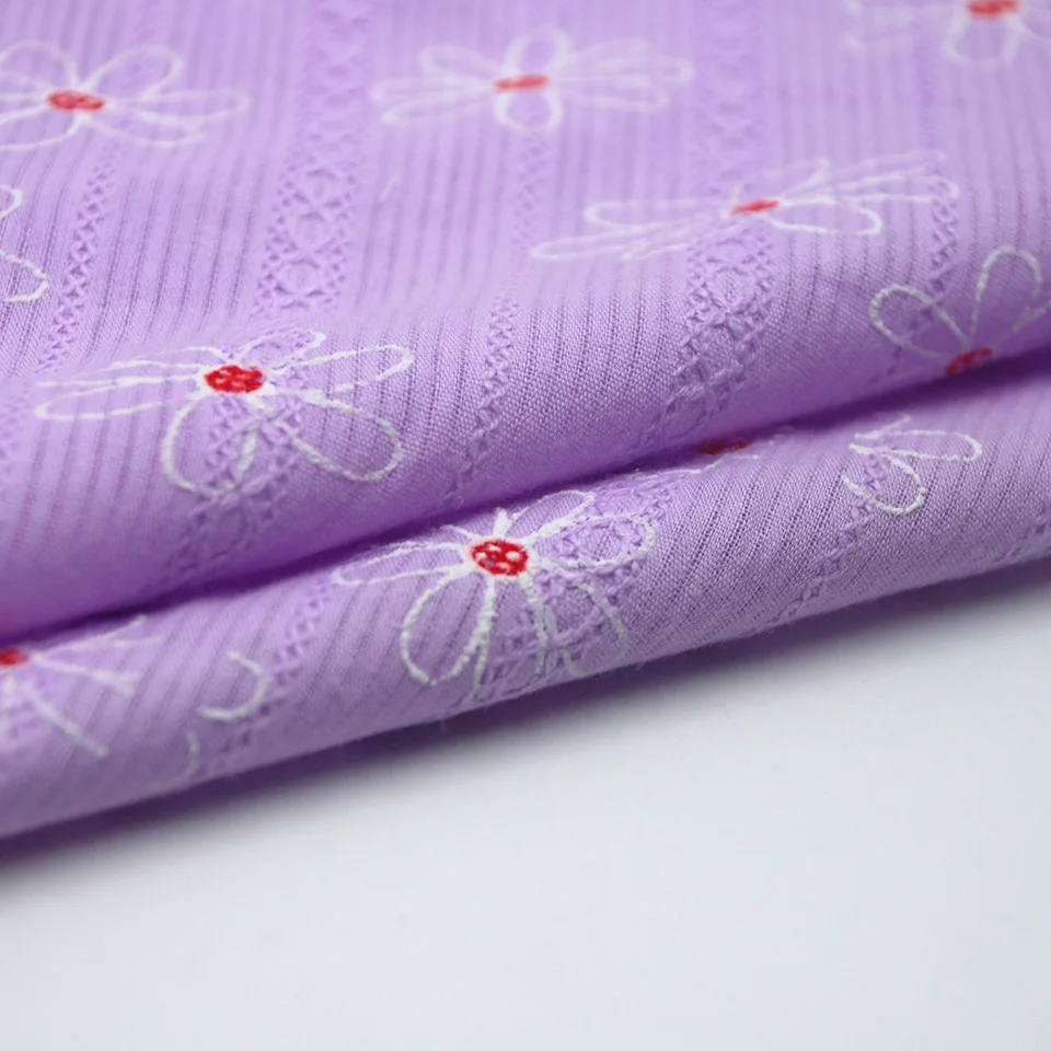 Wholesale high quality woven kids flower digital jacquard 100% cotton floral print fabric