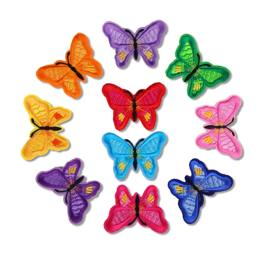 Butterfly Logo 100% Machine Embroidery Patches with Iron on