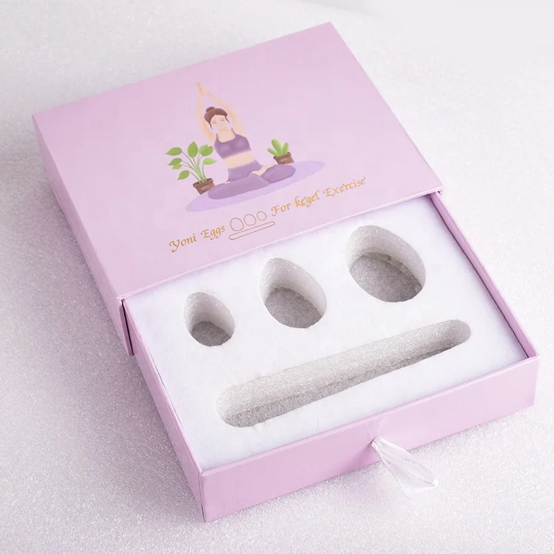  OEM кристалл розовый кварц нефрит Kegel Yoni Egg Set с индивидуальной подарочной