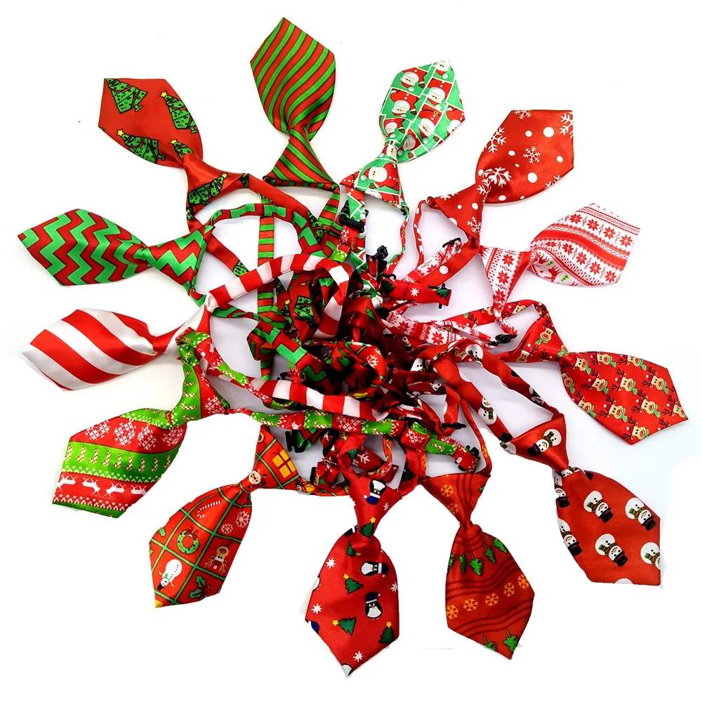 Wholesale fashion mix color dog christmas bow pet neck tie dog collar