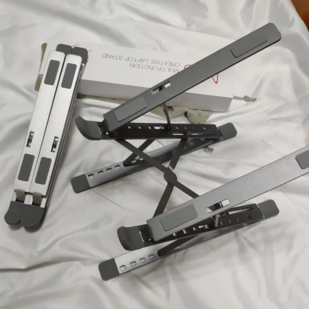 Widen Heavier Desk Notebook Holder Height Adjustable Double Layer Portable Folding Aluminium Laptop Stand