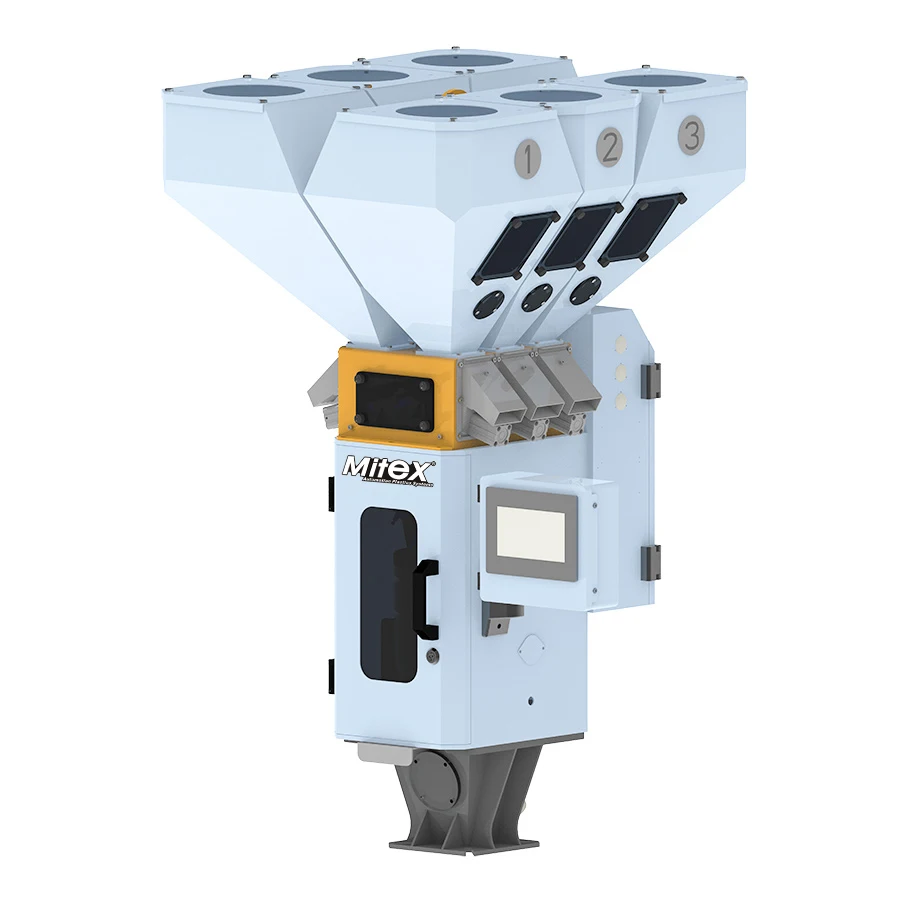 All New2~ 6 component  plastic gravimetric batch weight blenders feeders for co-extrusion blow moulding