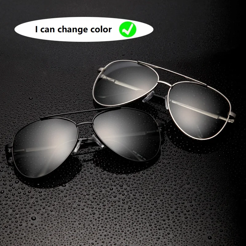 New Hot Sale Vintage Retro Fashion Polarized Night Vision Color Change Classical Ray Band Sunglasses for Pilot