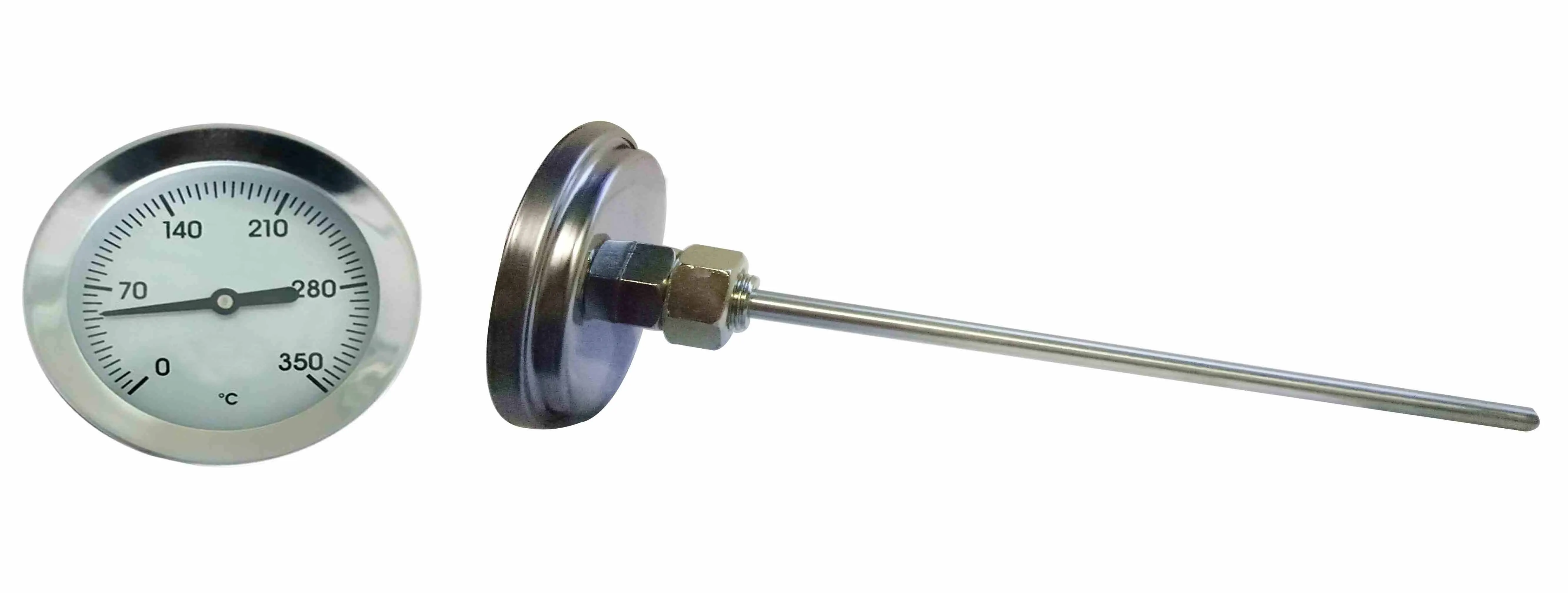 Bimetal oven thermometer with probe and nut