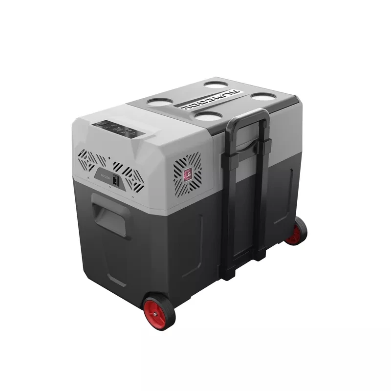 Mini Dual zone DC12V Portable Min Car Refrigerator with wheels for travel