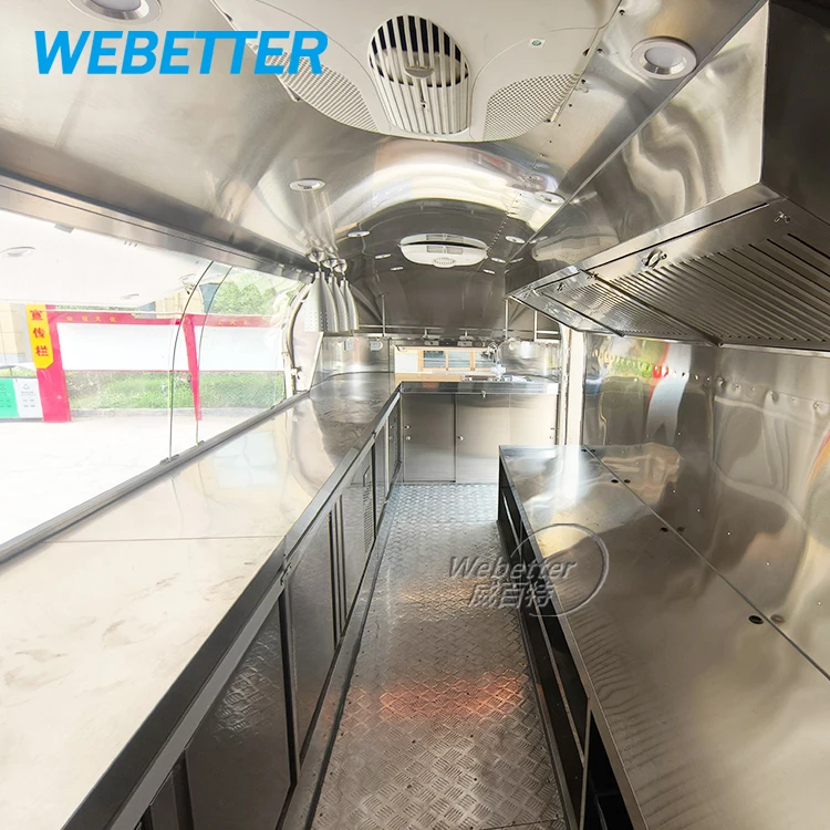 WEBETTER Remorque Snack Pizza Fast Food Truck Chicken Rotisserie Grill Food Trailer BBQ Coffee Mobile Kitchen Food Trailer Sale