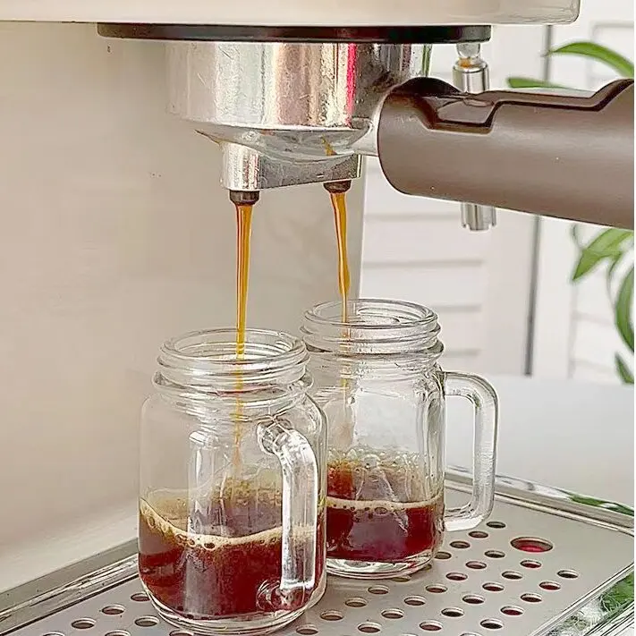1oz 35ml Beverage Drinking Shot Glasses with Handle Lid for Liquor Wine Coffee