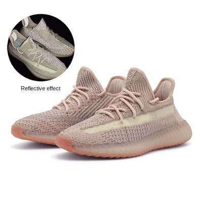 2021 фирменный логотип на заказ оригинальная Светоотражающая обувь Yeezy 350 V2 Черная мужская женская вязаная спортивная для