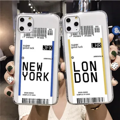 
2020 Thirty Famous City Label Bar Code Hot in INS Soft Phone Case for iPhone 