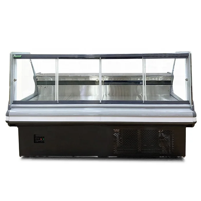 Green Health Upright Fresh Deli Fish Seafood Display Chiller Counter Refrigerator Meat Display Fridge for Sale