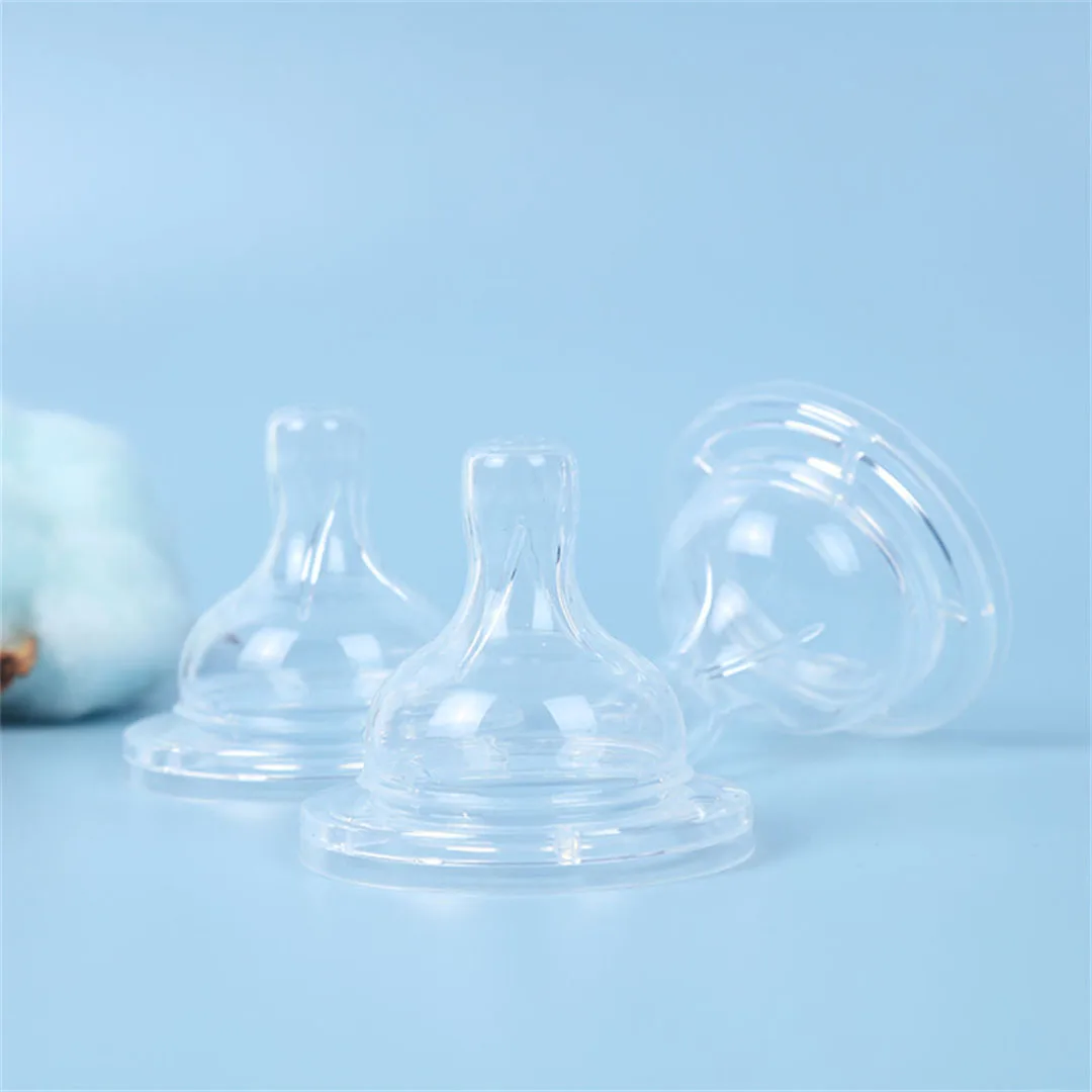 Cheap Factory Price Wave Shaped Replaceable Heat Resistance S M L Baby Wide Neck Silicone Nipple